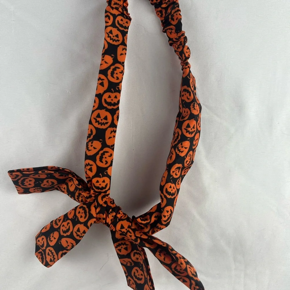 Orange Pumpkin Patterned Headband